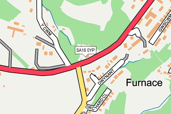 SA16 0YP map - OS OpenMap – Local (Ordnance Survey)