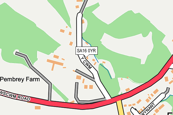 SA16 0YR map - OS OpenMap – Local (Ordnance Survey)