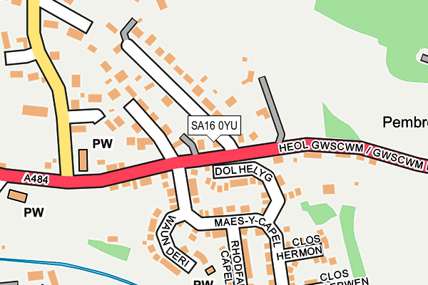 SA16 0YU map - OS OpenMap – Local (Ordnance Survey)