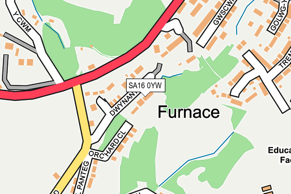SA16 0YW map - OS OpenMap – Local (Ordnance Survey)