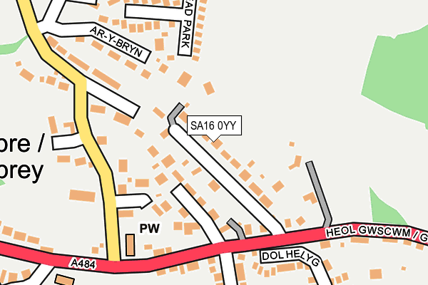 SA16 0YY map - OS OpenMap – Local (Ordnance Survey)