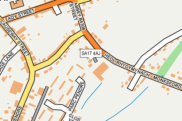 SA17 4AJ map - OS OpenMap – Local (Ordnance Survey)