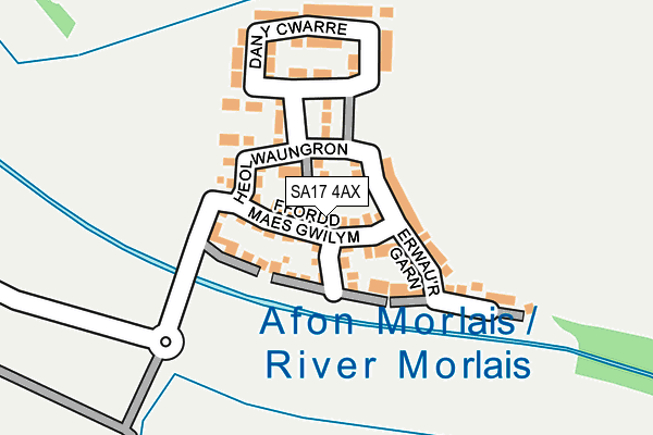 SA17 4AX map - OS OpenMap – Local (Ordnance Survey)