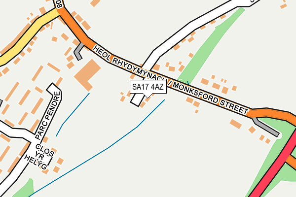 SA17 4AZ map - OS OpenMap – Local (Ordnance Survey)