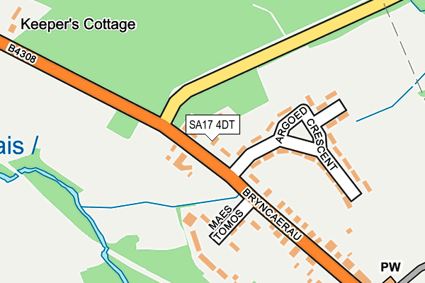 SA17 4DT map - OS OpenMap – Local (Ordnance Survey)