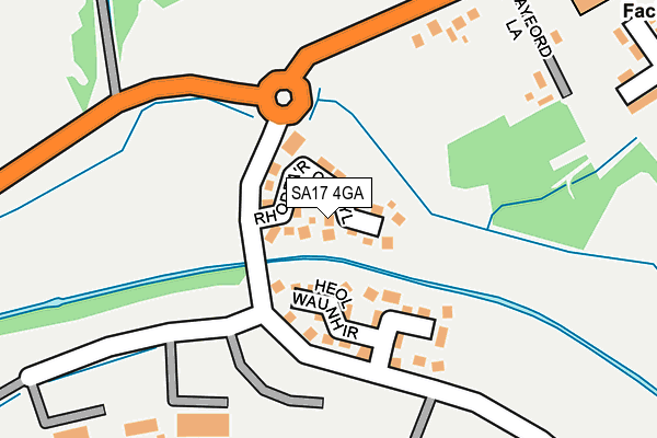 SA17 4GA map - OS OpenMap – Local (Ordnance Survey)