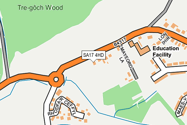 SA17 4HD map - OS OpenMap – Local (Ordnance Survey)
