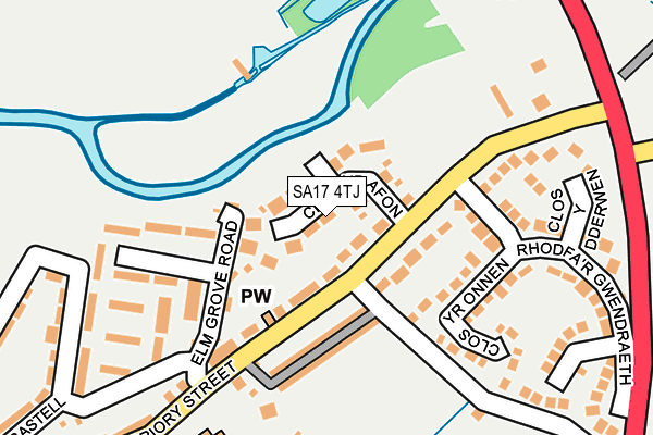 SA17 4TJ map - OS OpenMap – Local (Ordnance Survey)