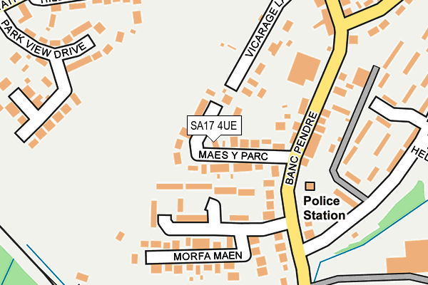 SA17 4UE map - OS OpenMap – Local (Ordnance Survey)