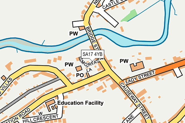 SA17 4YB map - OS OpenMap – Local (Ordnance Survey)