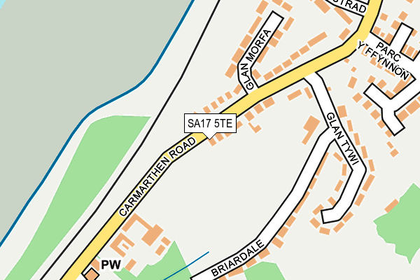 SA17 5TE map - OS OpenMap – Local (Ordnance Survey)