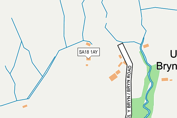 SA18 1AY map - OS OpenMap – Local (Ordnance Survey)