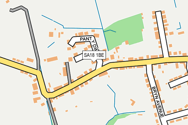 SA18 1BE map - OS OpenMap – Local (Ordnance Survey)