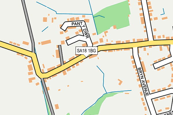 SA18 1BG map - OS OpenMap – Local (Ordnance Survey)