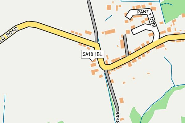 SA18 1BL map - OS OpenMap – Local (Ordnance Survey)