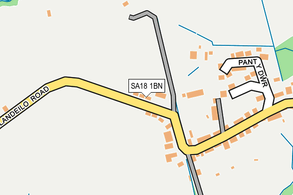 SA18 1BN map - OS OpenMap – Local (Ordnance Survey)