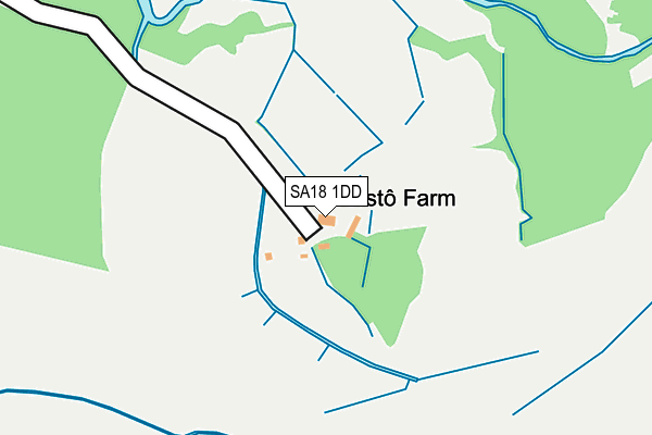 SA18 1DD map - OS OpenMap – Local (Ordnance Survey)