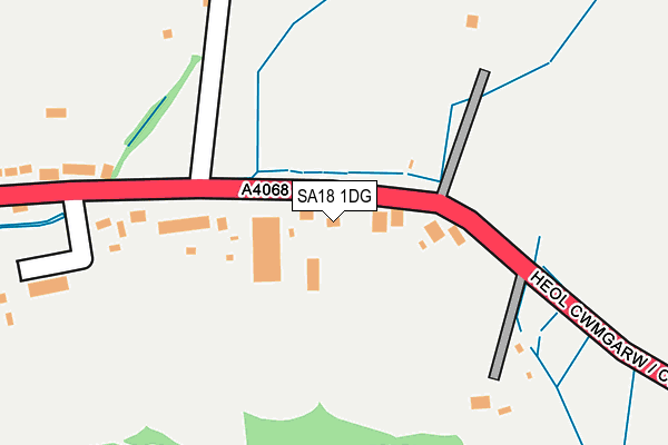SA18 1DG map - OS OpenMap – Local (Ordnance Survey)