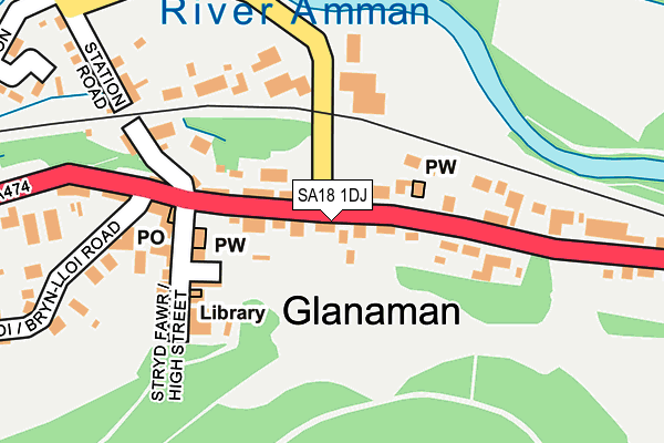 SA18 1DJ map - OS OpenMap – Local (Ordnance Survey)