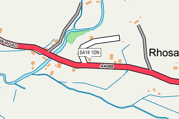 SA18 1DN map - OS OpenMap – Local (Ordnance Survey)