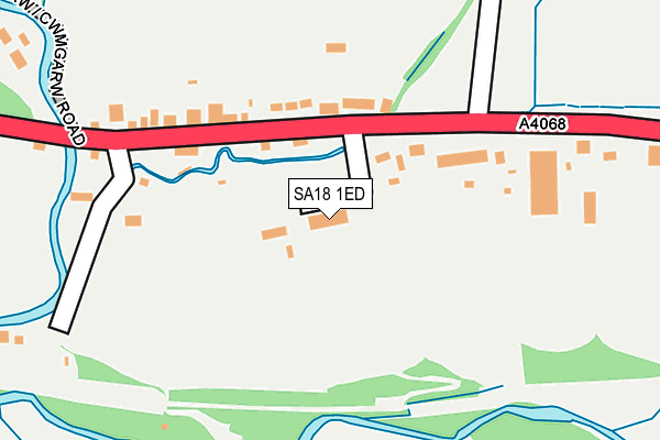 SA18 1ED map - OS OpenMap – Local (Ordnance Survey)