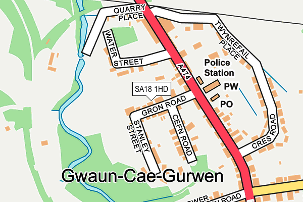 SA18 1HD map - OS OpenMap – Local (Ordnance Survey)