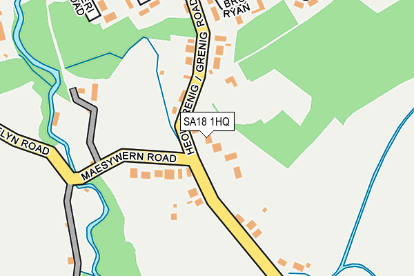 SA18 1HQ map - OS OpenMap – Local (Ordnance Survey)