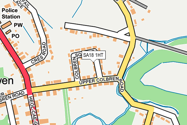 SA18 1HT map - OS OpenMap – Local (Ordnance Survey)