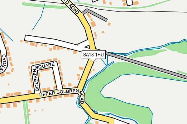 SA18 1HU map - OS OpenMap – Local (Ordnance Survey)