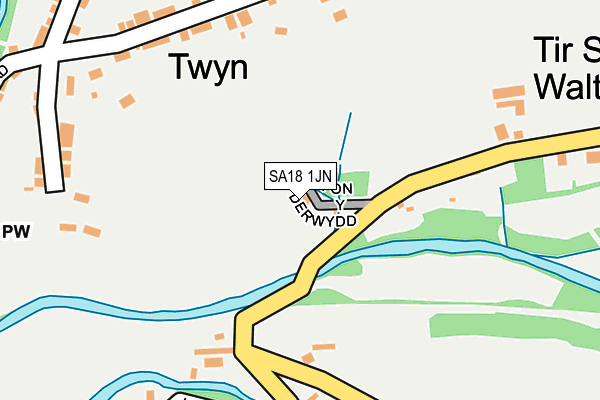 SA18 1JN map - OS OpenMap – Local (Ordnance Survey)