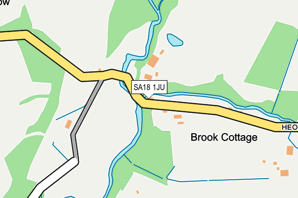 SA18 1JU map - OS OpenMap – Local (Ordnance Survey)