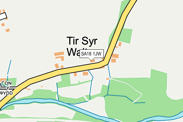 SA18 1JW map - OS OpenMap – Local (Ordnance Survey)