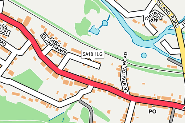 SA18 1LG map - OS OpenMap – Local (Ordnance Survey)