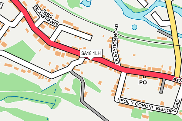 SA18 1LH map - OS OpenMap – Local (Ordnance Survey)