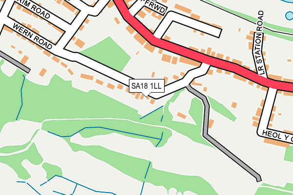 SA18 1LL map - OS OpenMap – Local (Ordnance Survey)