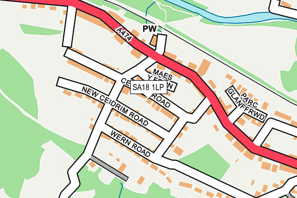 SA18 1LP map - OS OpenMap – Local (Ordnance Survey)