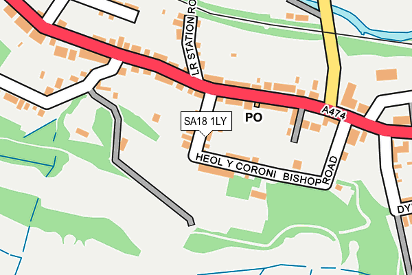 SA18 1LY map - OS OpenMap – Local (Ordnance Survey)