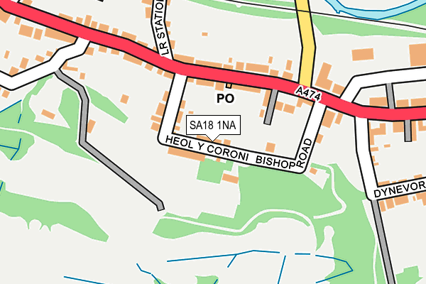 SA18 1NA map - OS OpenMap – Local (Ordnance Survey)