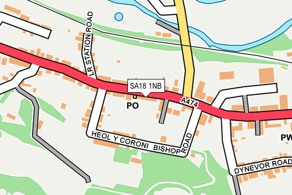 SA18 1NB map - OS OpenMap – Local (Ordnance Survey)