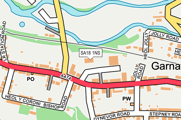 SA18 1NS map - OS OpenMap – Local (Ordnance Survey)