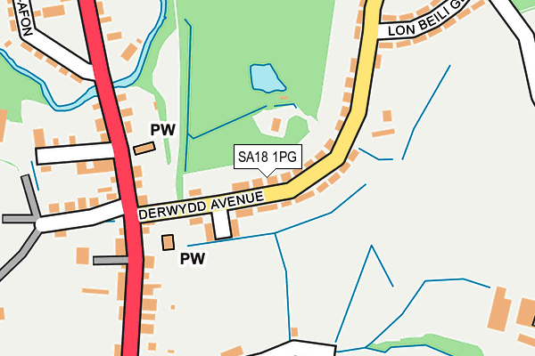 SA18 1PG map - OS OpenMap – Local (Ordnance Survey)