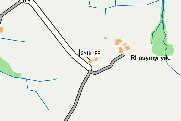 SA18 1PP map - OS OpenMap – Local (Ordnance Survey)