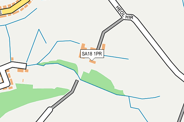 SA18 1PR map - OS OpenMap – Local (Ordnance Survey)