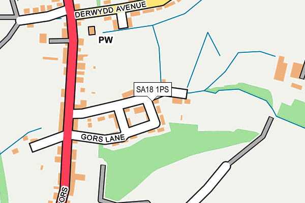 SA18 1PS map - OS OpenMap – Local (Ordnance Survey)