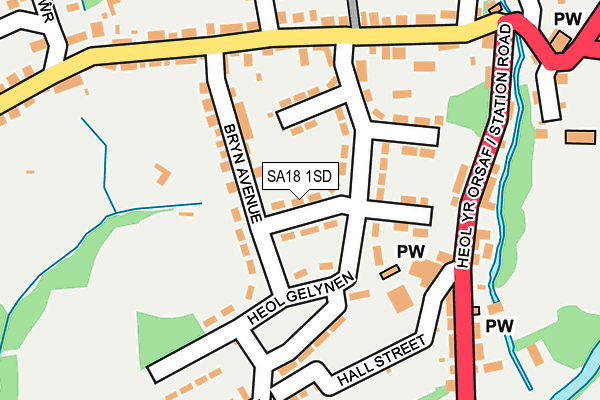 SA18 1SD map - OS OpenMap – Local (Ordnance Survey)