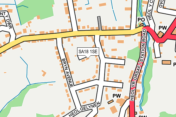 SA18 1SE map - OS OpenMap – Local (Ordnance Survey)