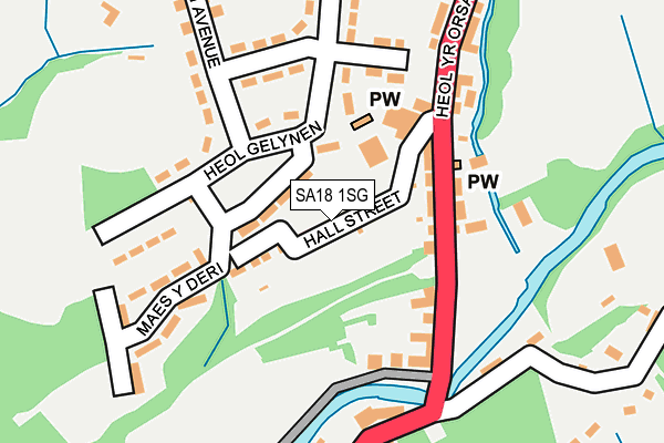 SA18 1SG map - OS OpenMap – Local (Ordnance Survey)