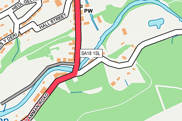 SA18 1SL map - OS OpenMap – Local (Ordnance Survey)