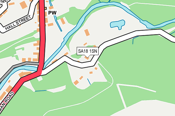 SA18 1SN map - OS OpenMap – Local (Ordnance Survey)