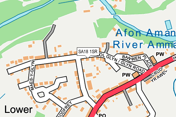 SA18 1SR map - OS OpenMap – Local (Ordnance Survey)